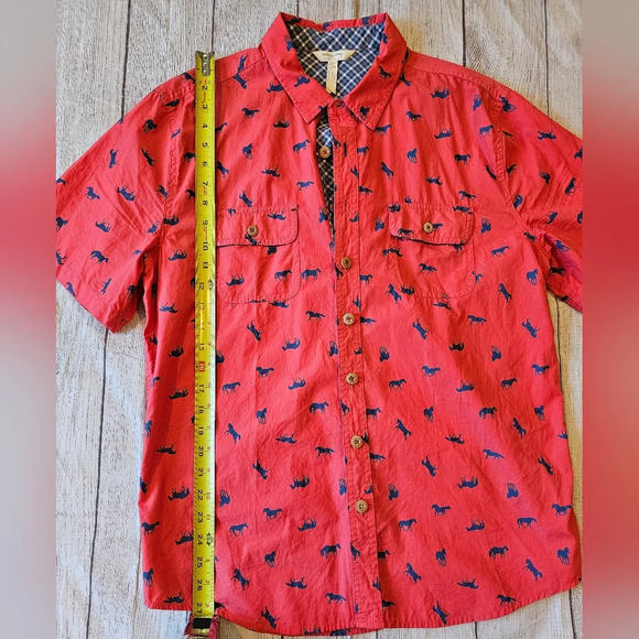 Matilda Jane with Joanna Gaines Men's •Large• High Horse Button Down Shirt Red - Picture 5 of 7